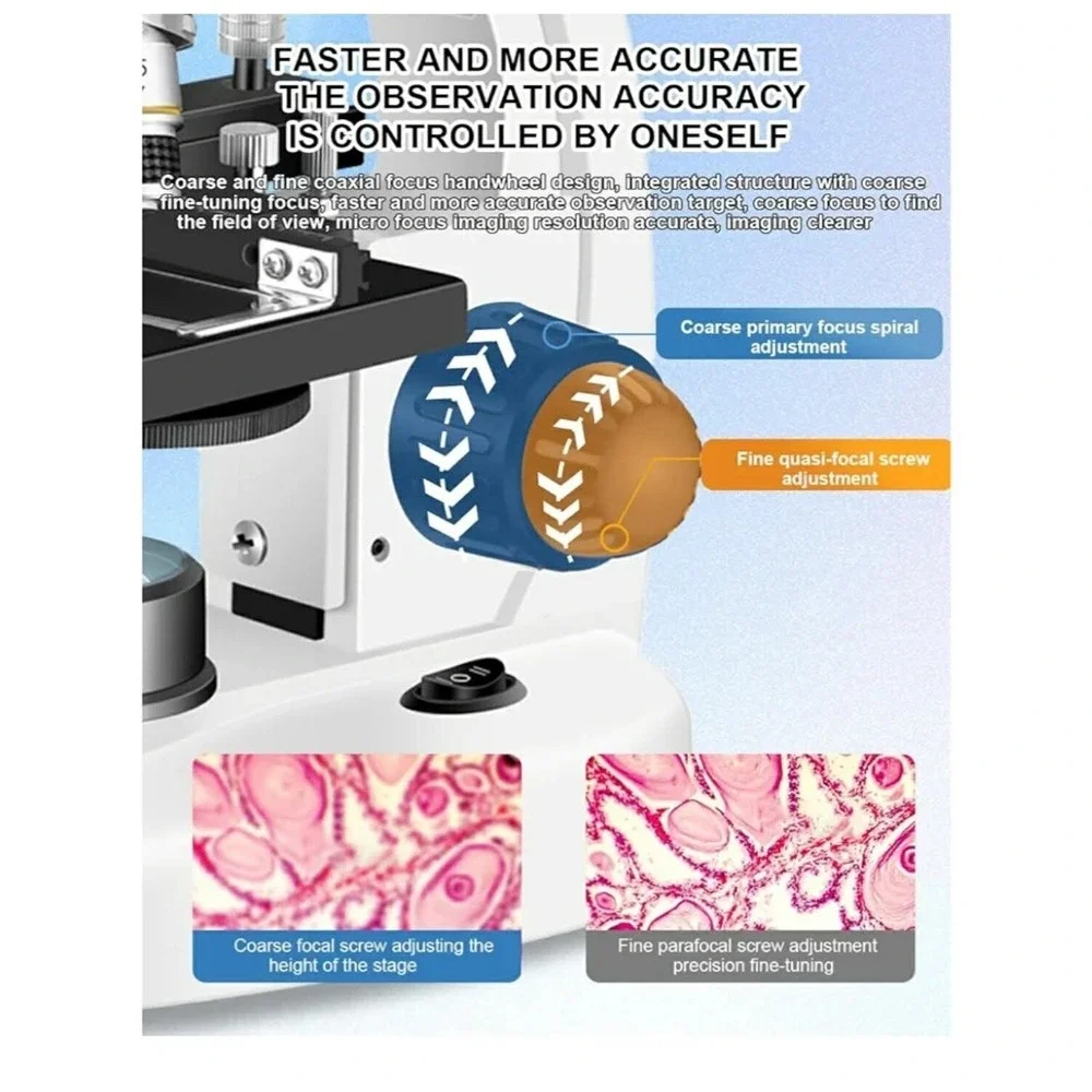 Adult‎ Trinocular Microscope WF10x and WF25x Eyepieces 40X-5000X